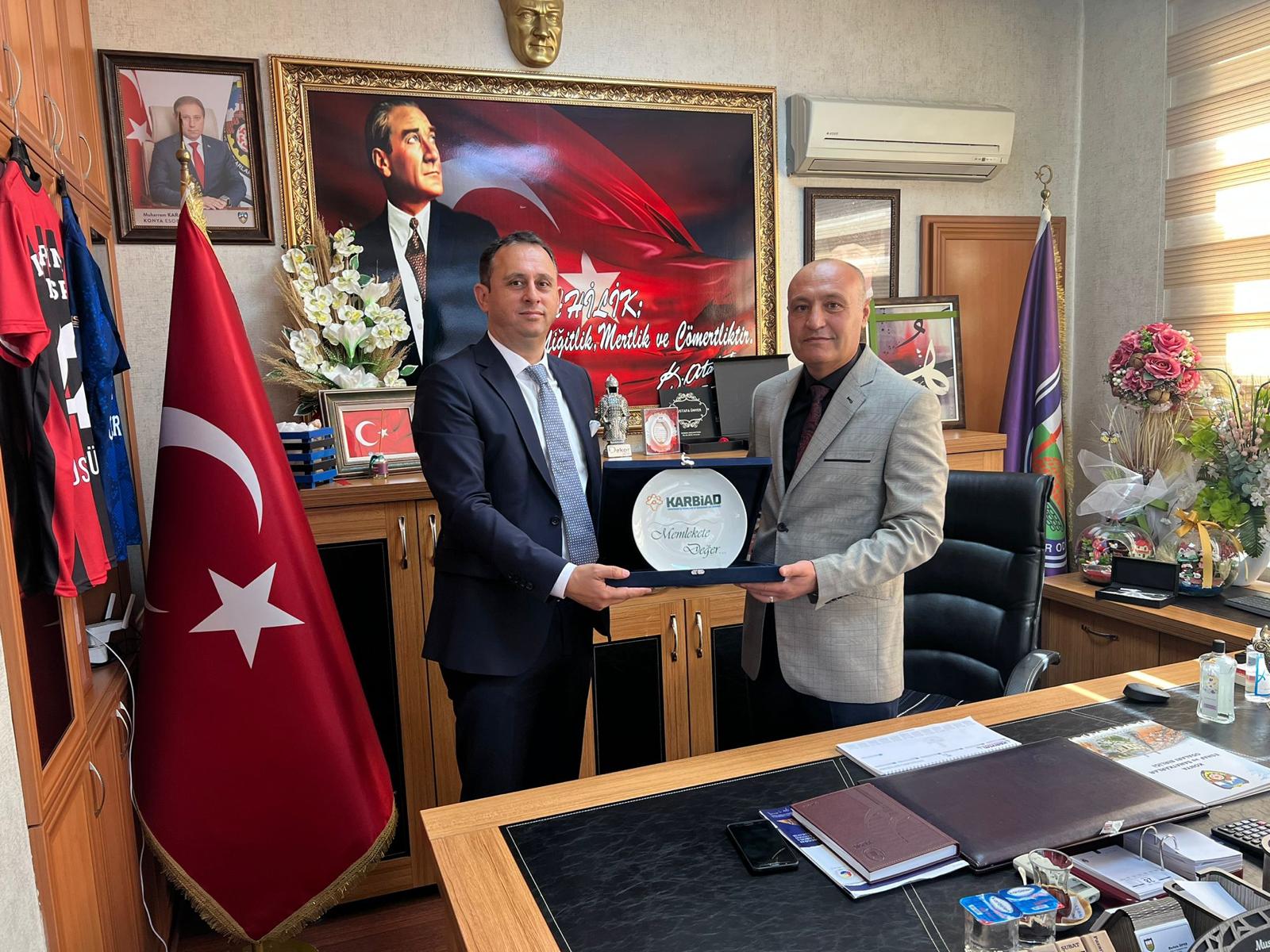 KARBİAD yönetiminden Karapınar Esnaf ve Sanatkar Odaları Başkanı Mustafa Ünver ziyareti